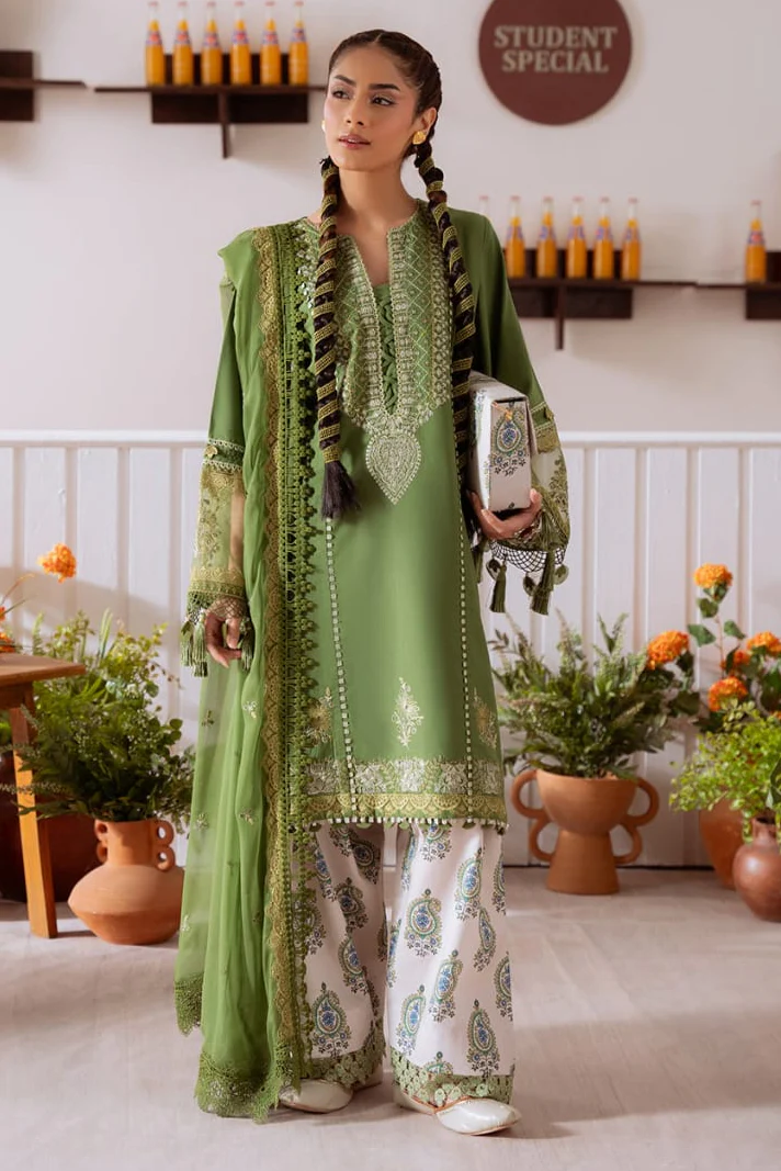 CO-514 A 3Pc Embroidered Lawn Shirt with Cotton Net Dupatta