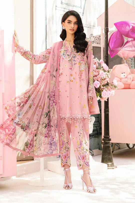 MB-512 A Digital Printed 3Pc Unstitched Lawn Suit With Digital Printed Chifoon Dupatta
