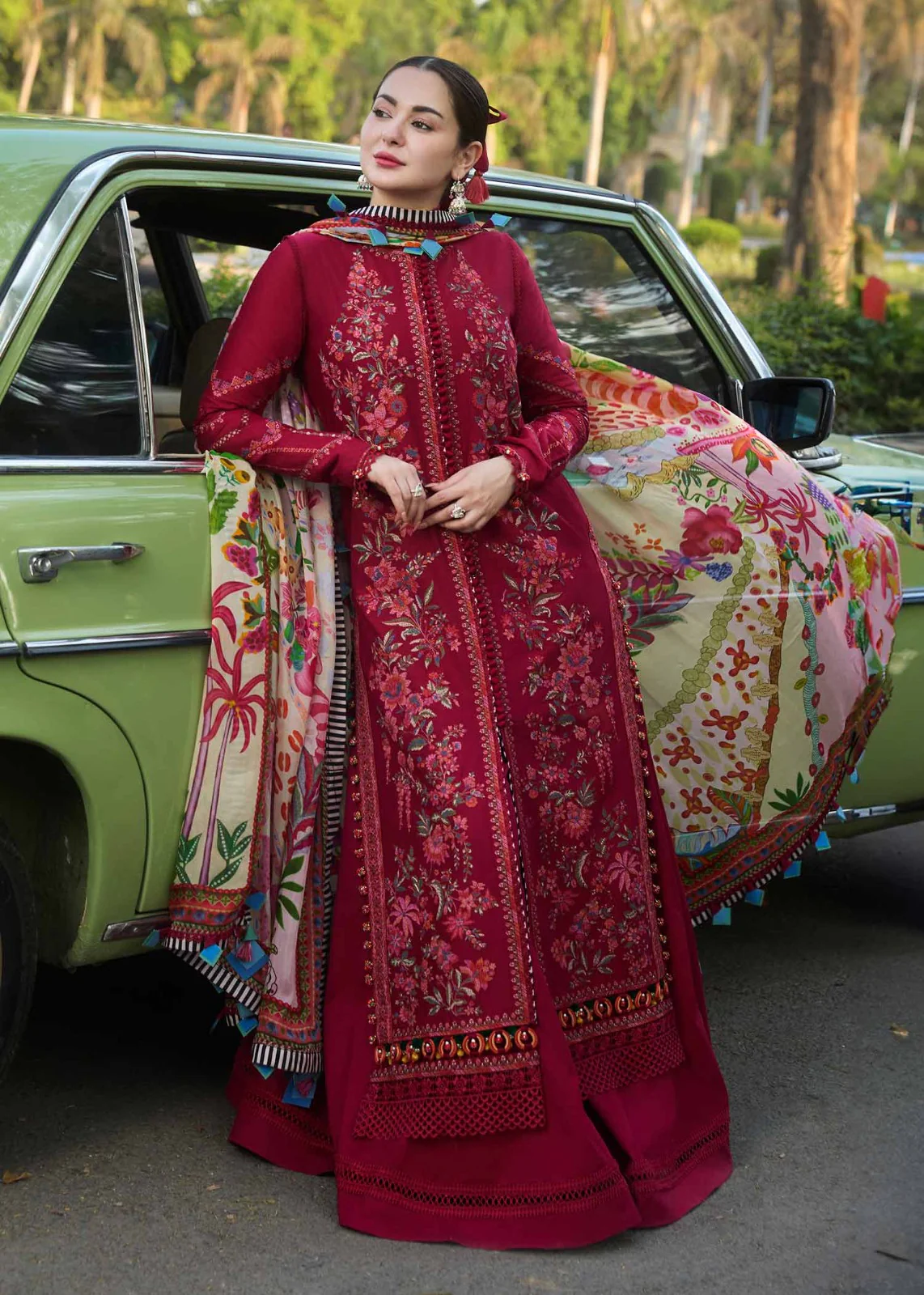 MB-520 Unstitched Dhanak Stuff Full Embroidered Suit With Printed Wool Shawl With Extra Patches