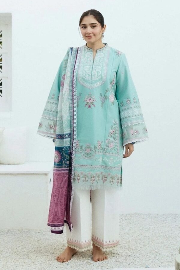 COCO-01 Unstitched Embroidered Dhanak Suit 3pc With Digital Printed Dupatta