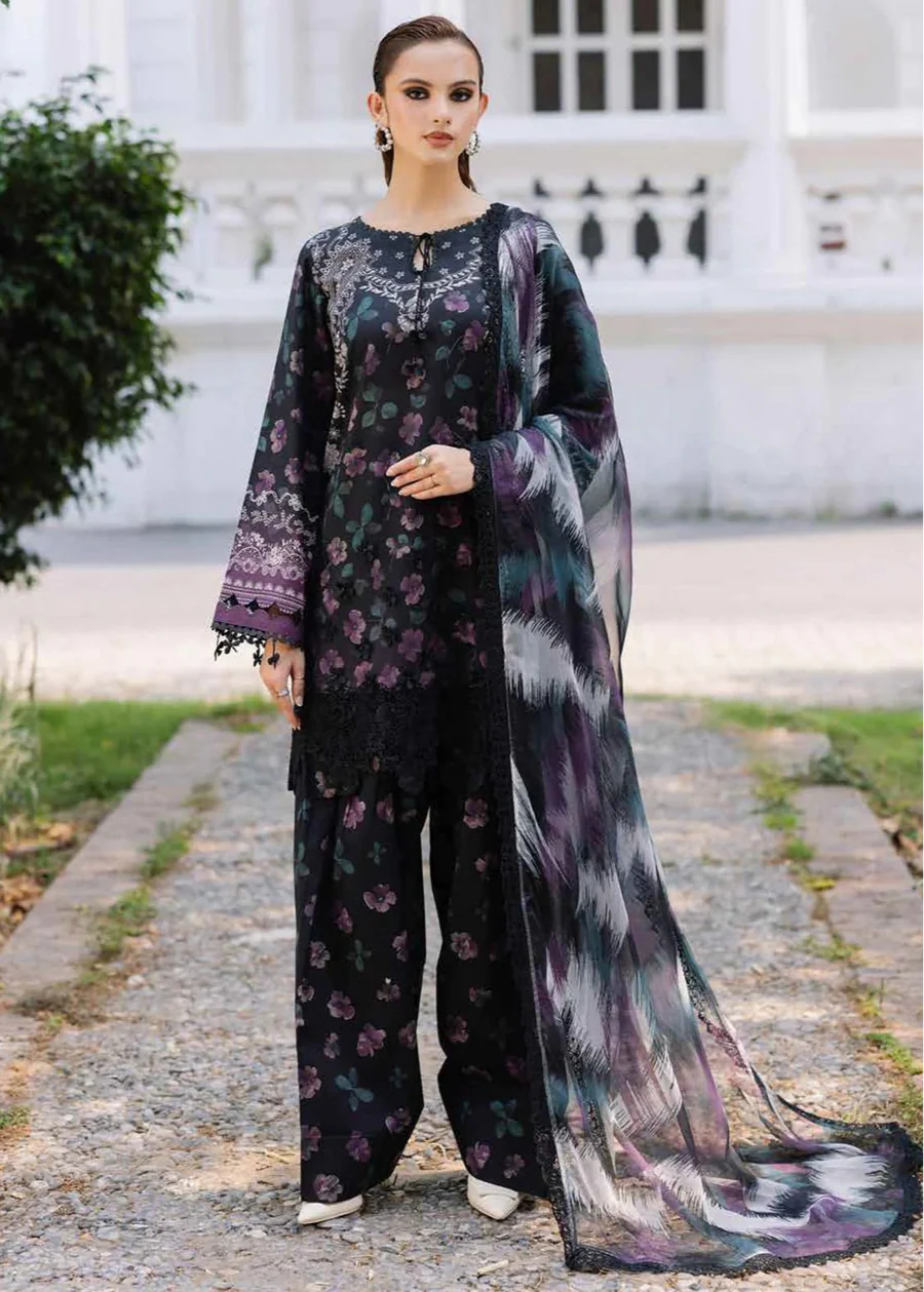 BQ-40 Digital Printed Khaddar Suit 3pc with Khaddar Digital Printed Dupatta & Embroidered Patches (Copy) (Copy)