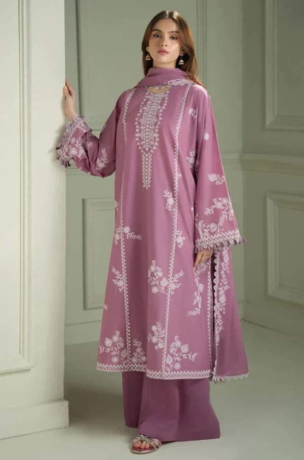 3 Piece – Unstitched Dhanak Stuff Full Embroidered Suit With Dhanak Embroiderd Shawl