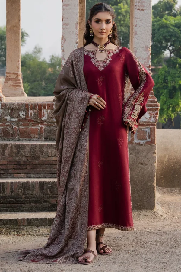 D#4 Unstitched Embroidered Lawn Suit With Chiffon Printed Dupatta