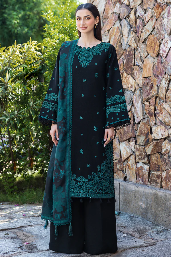 FA-10 Unstitched Embroidered Lawn Suit 3pc With Digital Printed Fancy Voil Dupatta