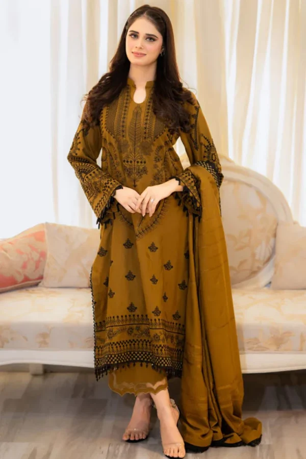 MB-100 Unstitched Fully Embroidered Lawn Suit With Embroidered Lawn Dupatta