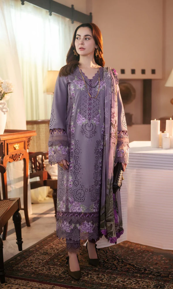 JD-2680 Lawn Unstitched Fully Embroidered Shirt With Cotton Lawn Digital Dupatta